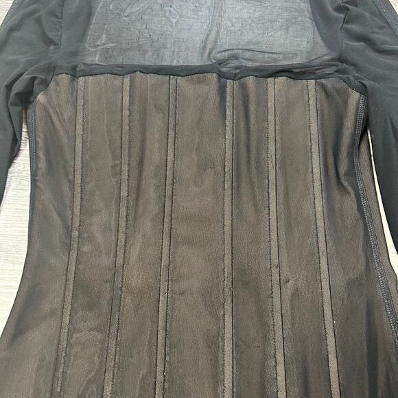 With Jéan Black Mesh Corset Mini Dress Long Sleeve Size M - Picture 5 of 11